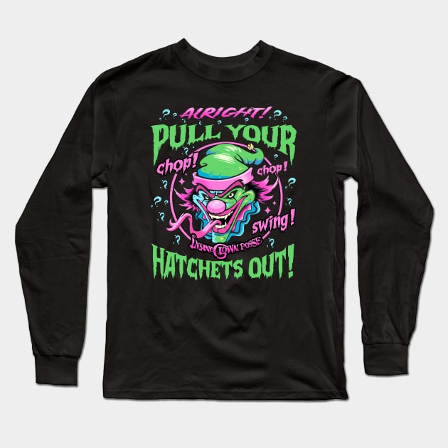 Insane Green Rocking Clown Long Sleeve T-Shirt by Gothic Rose